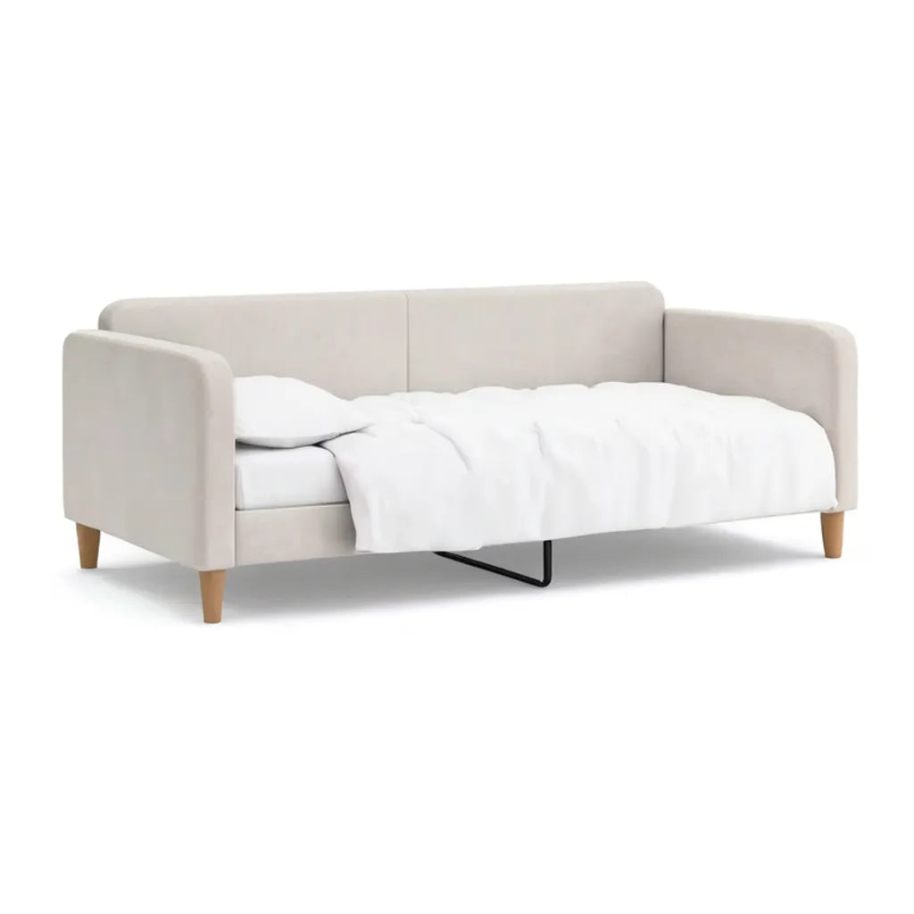 Łóżko, Sofa śpiący 2 fotel z funkcji wysuwane 140 x 200 cm poliester beżowy