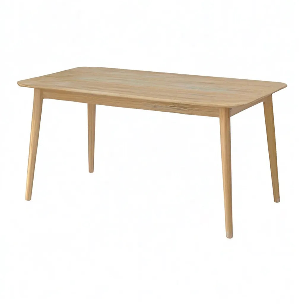 Stół do jadalni, Prostokątny stół jadalny 120 x 75 x 75 cm w MDF z dębu z naturalnych nóżek hewea