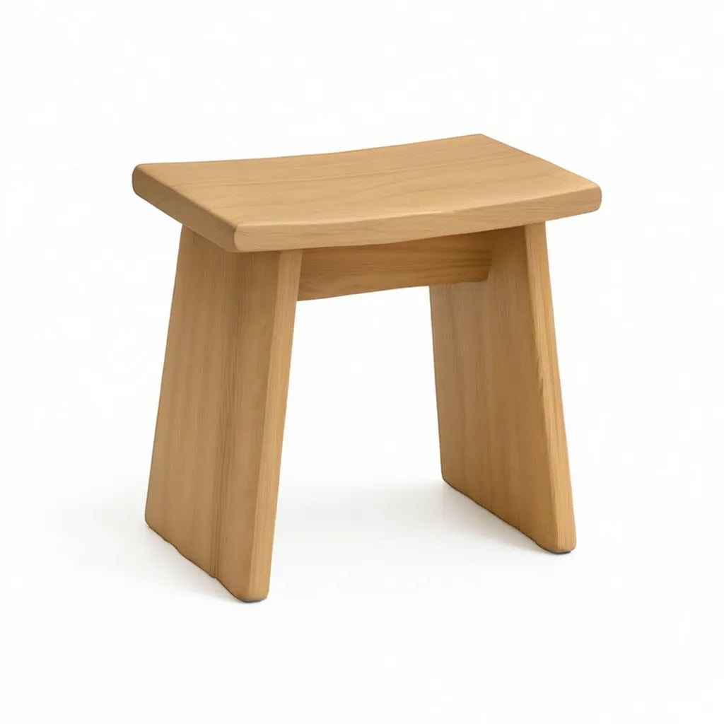 Taboret, Stołek jadalny w naturalnym prostokątnym dębie stałym 45 x 30 x 45 cm